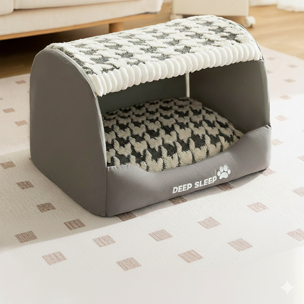 Dog Plush Enclosed Cozy Bed