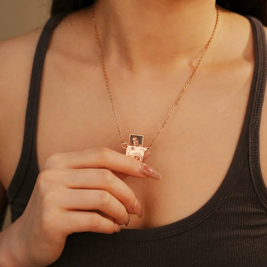 Personalized Mini Pull-Out Camera Locket Necklace