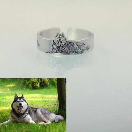 Customized Pet Photo Open Ring