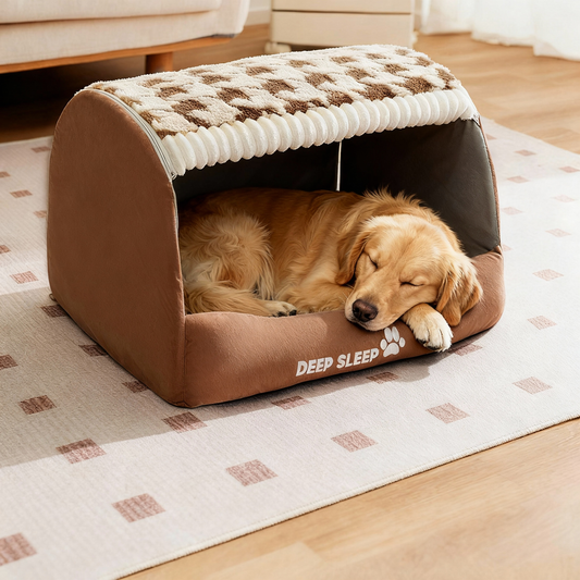 Dog Plush Enclosed Cozy Bed
