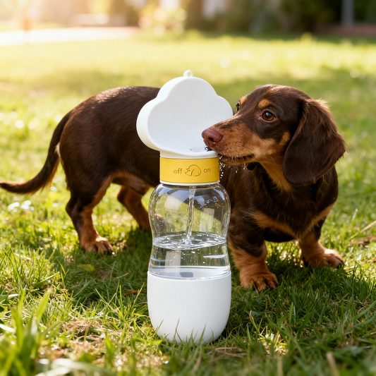 Yellow Pet Water Bottle With Food Container