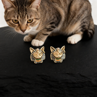 compare product Ancient Egyptian Pharaoh-Style Cat Earrings
