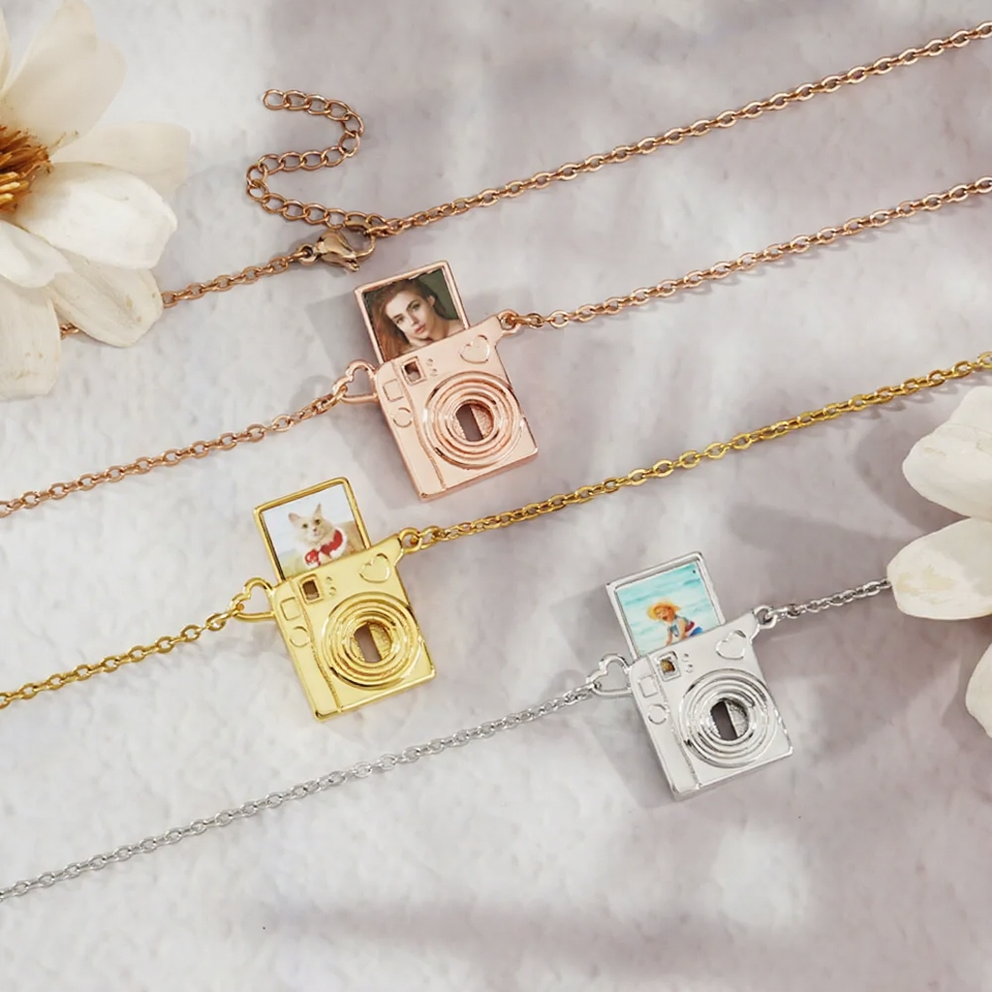 Personalized Mini Pull-Out Camera Locket Necklace