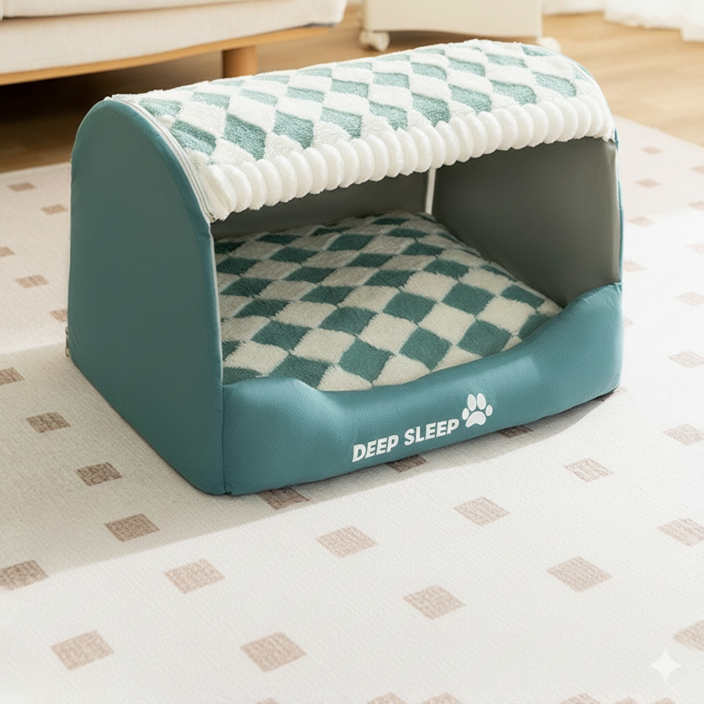 Dog Plush Enclosed Cozy Bed