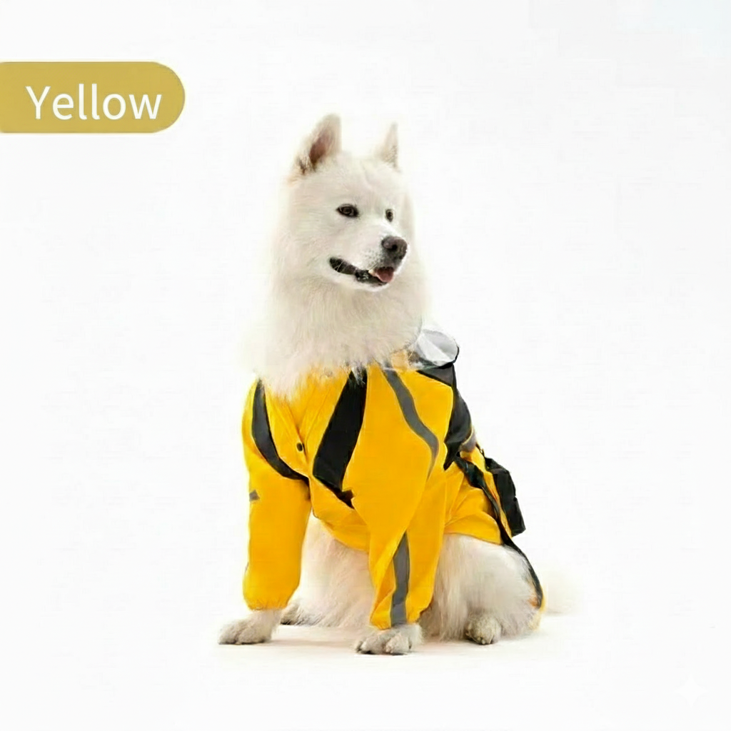 All-Weather Reflective Dog Raincoat – Waterproof Harness