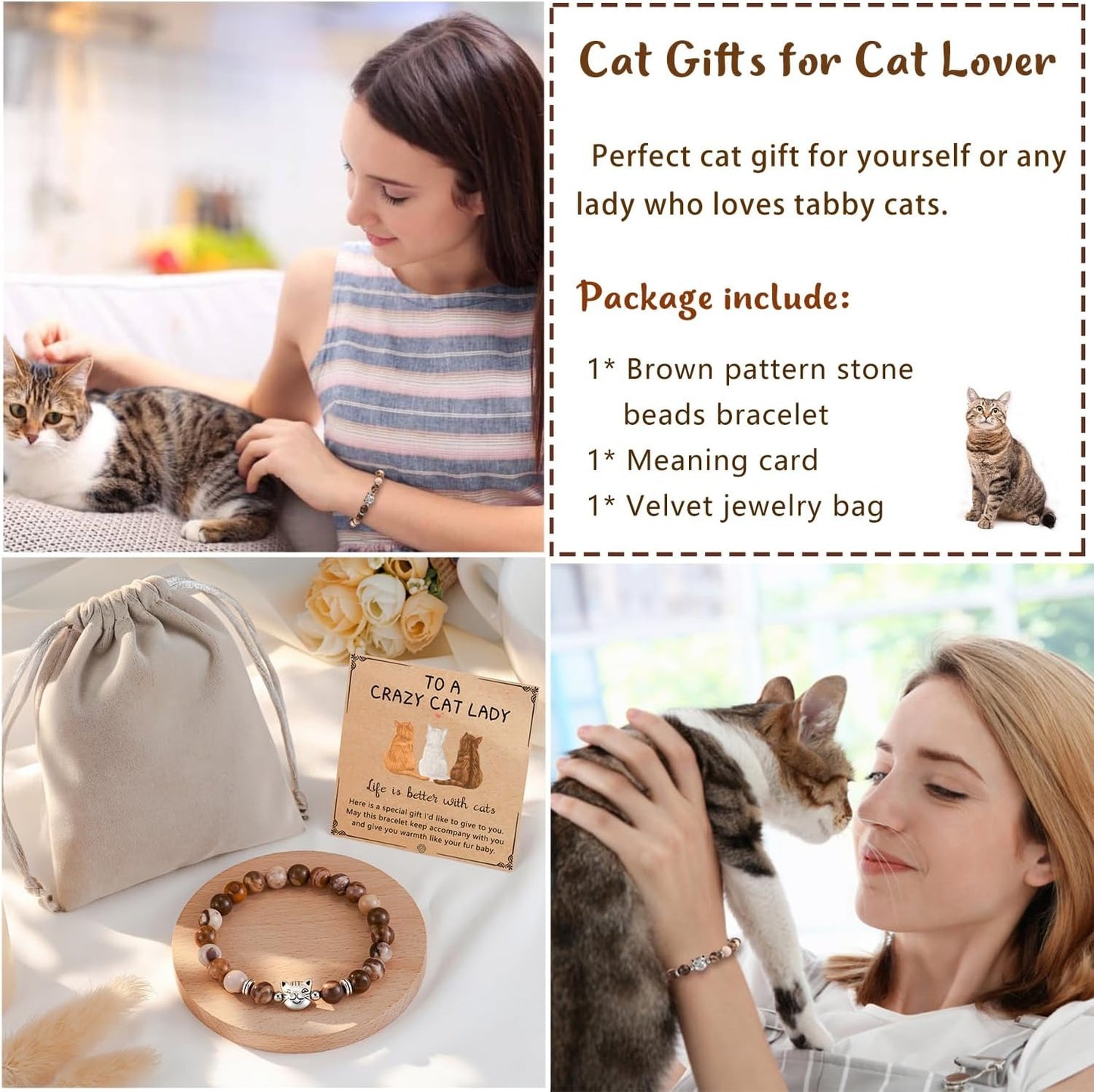 Cat Bracelet Gifts for Women for Cat Lover