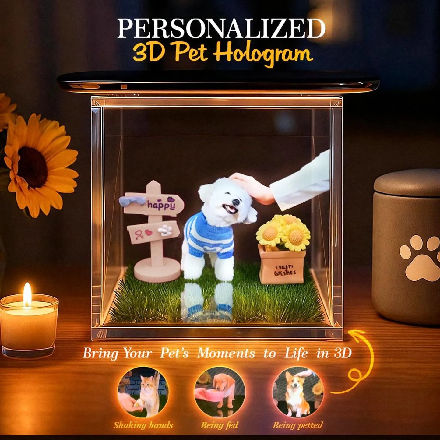 Custom Pet Memorial Hologram House