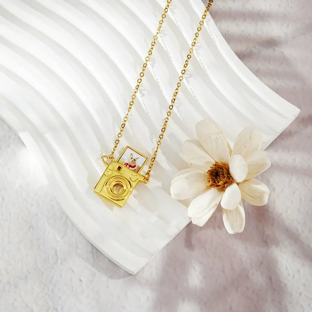 Personalized Mini Pull-Out Camera Locket Necklace