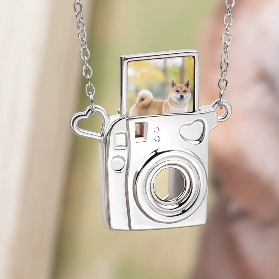 Personalized Mini Pull-Out Camera Locket Necklace