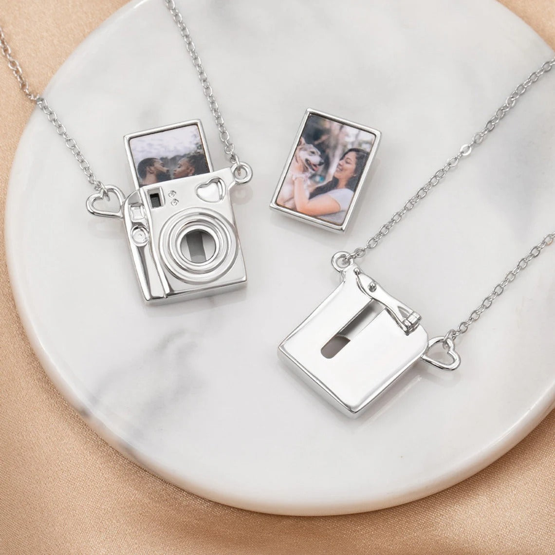 Personalized Mini Pull-Out Camera Locket Necklace